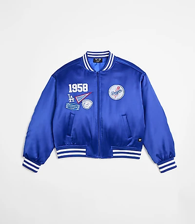 Wild Collective Dodgers Satin Bomber Jacket