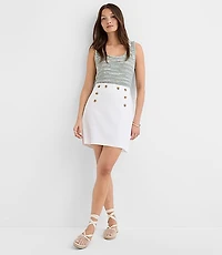 Petite Cotton Linen Mariner Mini Skirt