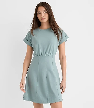 Petite Seamed Mini Tee Dress