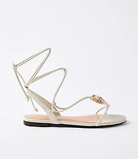 Resin Trim Lace Up Sandals