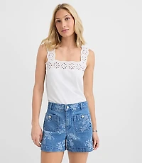 Floral Eyelet Tank Top