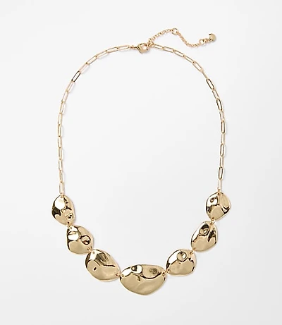 Molded Metal Circle Statement Necklace