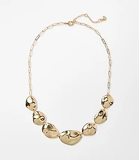 Molded Metal Circle Statement Necklace