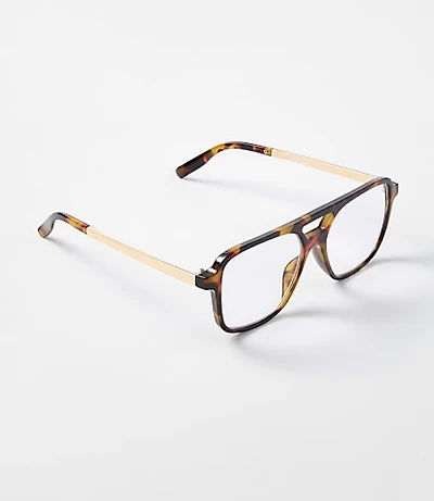 Tortoiseshell Print Aviator Reading Glasses