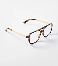 Tortoiseshell Print Aviator Reading Glasses