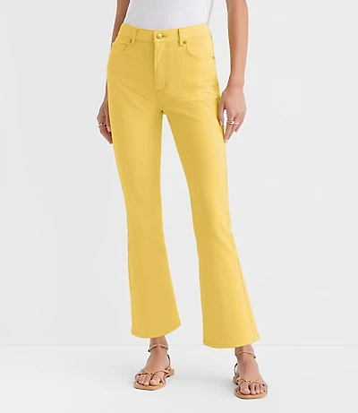 Rivete Curvy High Rise Kick Crop Jeans Daffodil Bloom