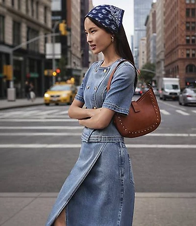 Short Sleeve Denim Jacket Bright Mid Indigo Wash