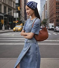 Short Sleeve Denim Jacket Bright Mid Indigo Wash