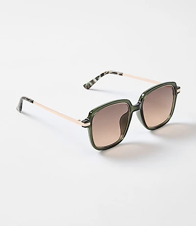 Metal Rim Square Sunglasses