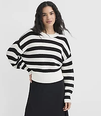 Striped Ribtrim Dolman Sweater