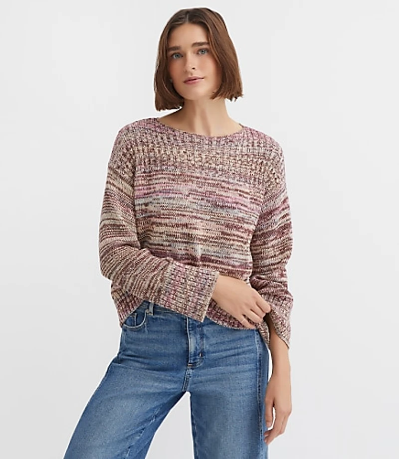 Spacedye Ribtrim Boatneck Sweater