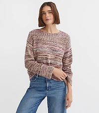 Spacedye Ribtrim Boatneck Sweater