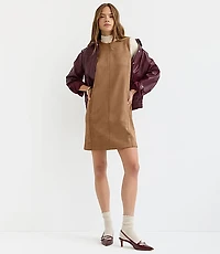 Faux Suede Mini Pocket Dress