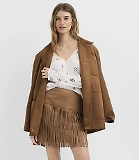 Fringe Faux Suede Mini Skirt