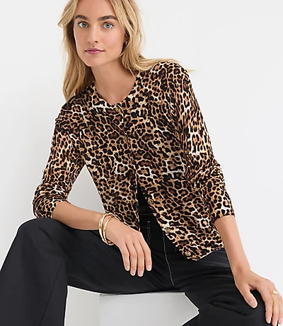 Leopard Print Semi Sheer Cardigan