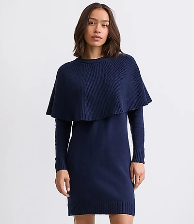 Cape Mini Sweater Dress