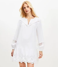 Petite Eyelet Flounce Mini Dress