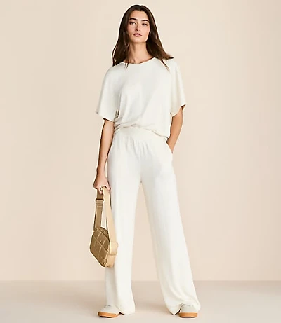 Petite Lou & Grey Heathered Signaturesoft Wide Leg Pants
