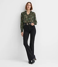 High Rise Slim Flare Jeans Jet Black Wash