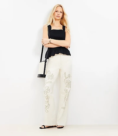 Mid Rise Relaxed Straight Jeans Ecru