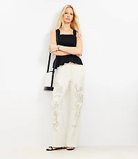 Mid Rise Relaxed Straight Jeans Ecru
