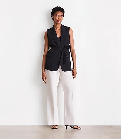 LOFT Versa Crepe Drape Belted Blazer Vest