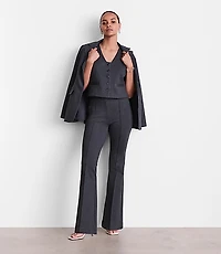 LOFT Versa Ponte Pocket Vest Pinstripe