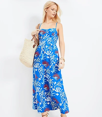LOFT Beach Sun Strappy Back Midi Dress