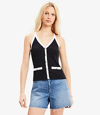 Perfect Ribbed Button Tank Top