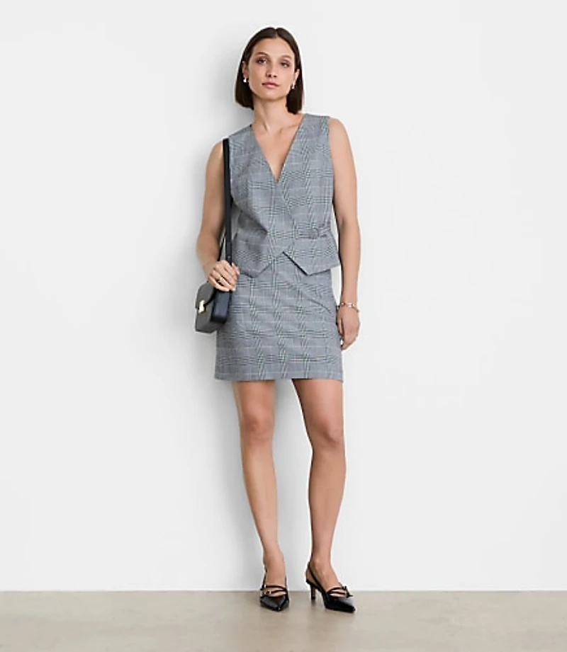 LOFT Versa Plaid Seasonless Stretch Wrap Vest