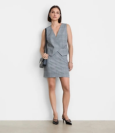 LOFT Versa Plaid Seasonless Stretch Wrap Vest