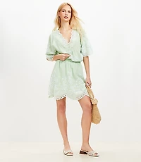 Petite Floral Eyelet Mini Skirt