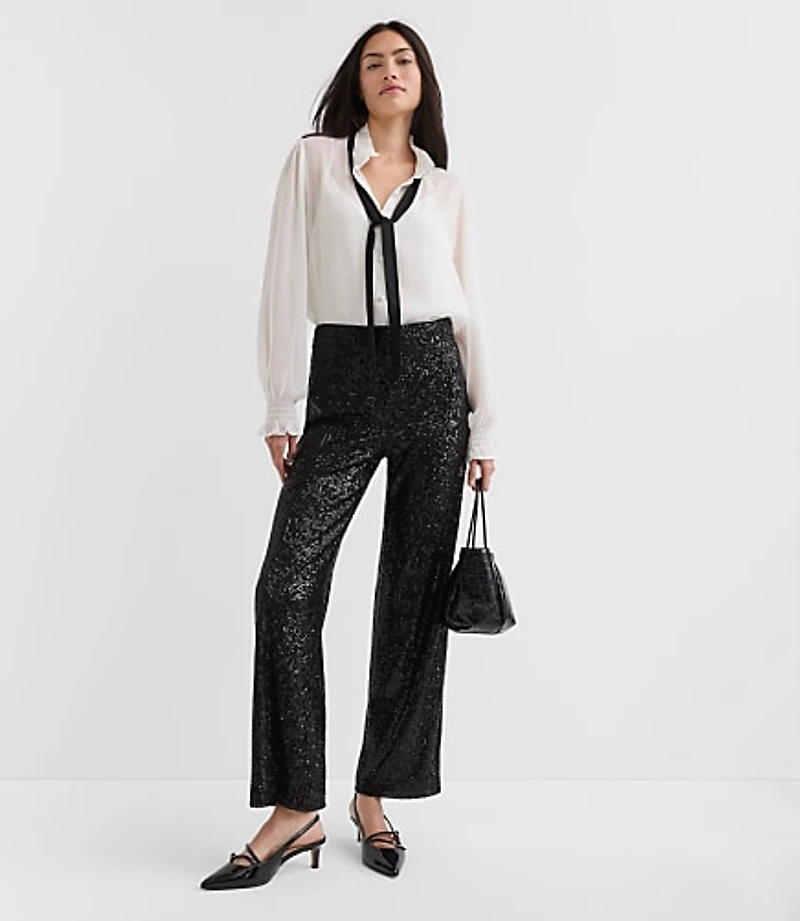 Sequin Straight Pants