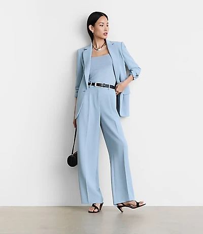 LOFT Versa Crepe Drape Pleated Relaxed Straight Pants
