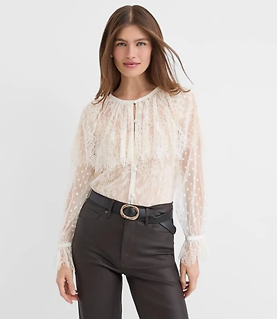 Chantilly Lace Cape Blouse
