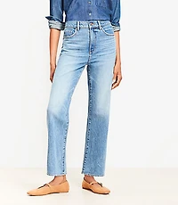 Petite Curvy High Rise Straight Jeans in Authentic Vintage Mid Wash