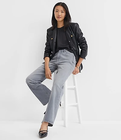 Mid Rise Relaxed Straight Jeans Grey