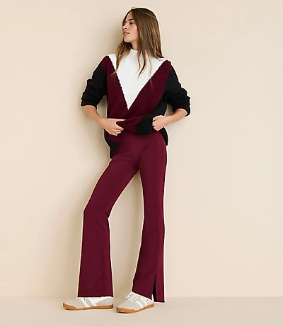 Lou & Grey Cozy Fleece Back Bootcut Pants