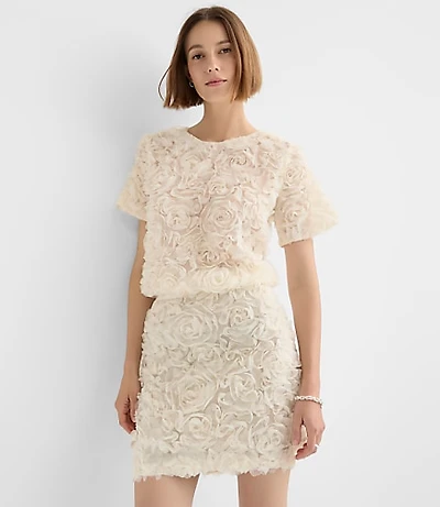 Floral Tulle Mini Skirt