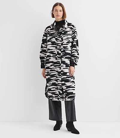 Geo Boucle Oversized Shirt Jacket