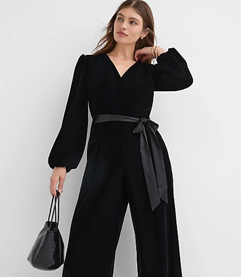 Velvet Wrap Jumpsuit
