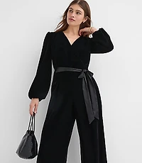 Velvet Wrap Jumpsuit