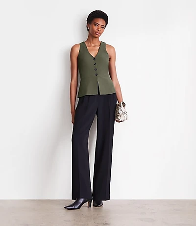 Petite LOFT Versa Crepe Drape Halter Vest