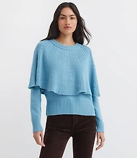 Petite Ribbed Cape Sweater