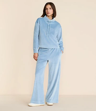 Lou & Grey Ribbed Velour Side Slit Wide Leg Pants