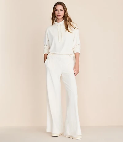 Lou & Grey Ribbed Velour Side Slit Wide Leg Pants