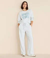 Lou & Grey Heathered Elite Fleece Pintucked Straight Leg Pants