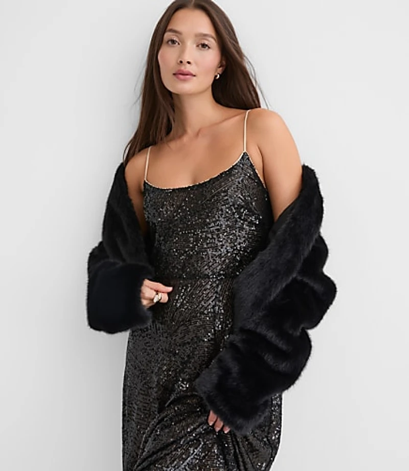 Sequin Strappy Midi Dress