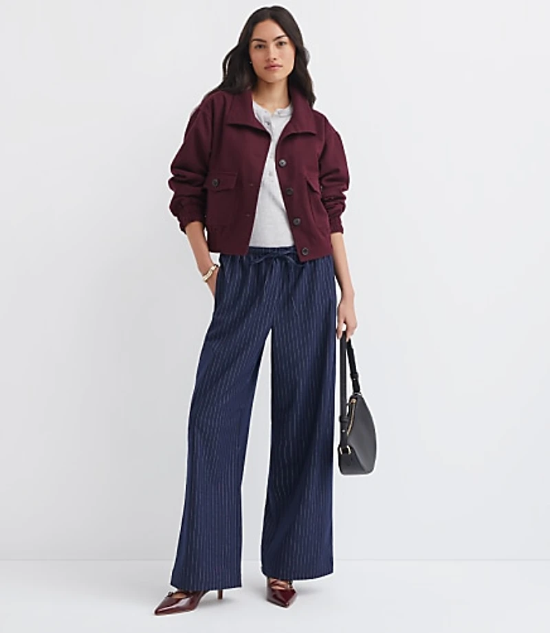 Sawyer Pull On Pants in Pinstripe