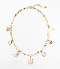 Pearlized Chunky Charm Necklace
